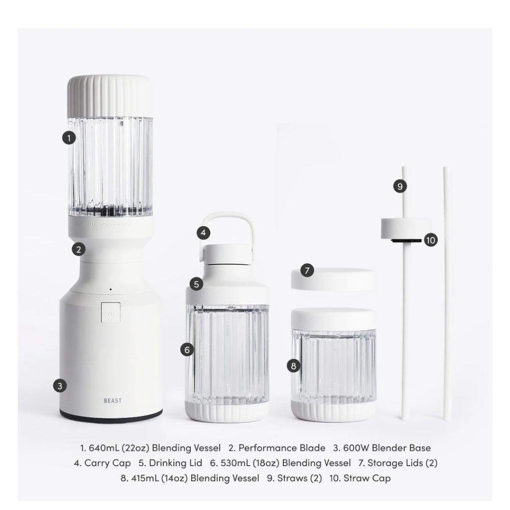 Beast Mini Blender 3 Vessel Set In White - Picture 7 of 16